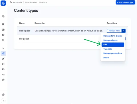 edit content type